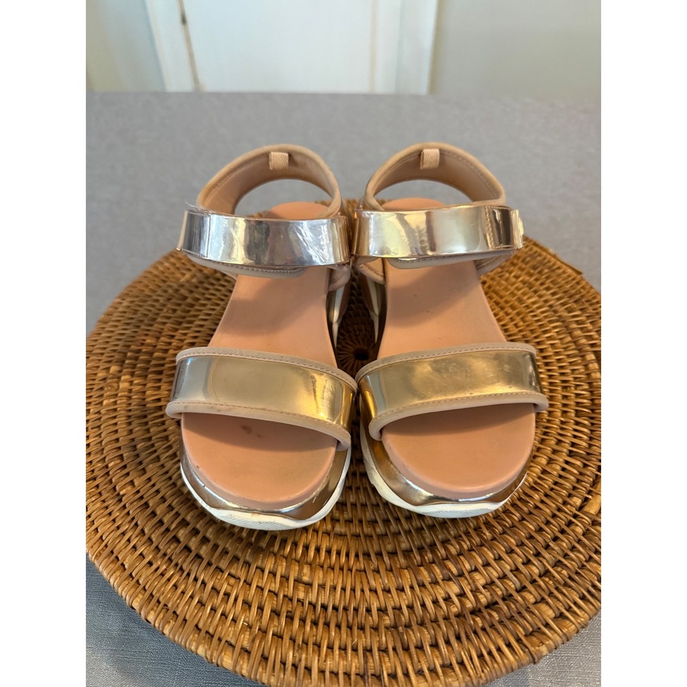 Aldo Womens Metallic Rose Gold Platform‎ Sandals Chunky Sporty Strappy Shoes